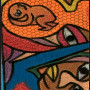 African painting – African abstract painting closeup 1 lrg